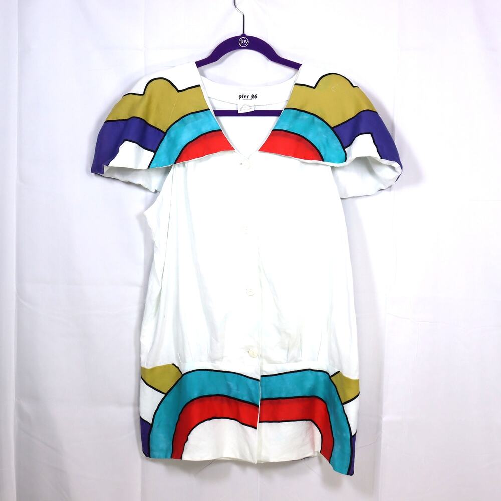 Pier 26 Vintage Rainbow Cape Top Size 12 Retro Mod‎